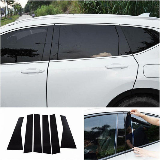 for Jeep Renegade 2015-2020 ABS Black Exterior Window B-C-Pillar Decoration 6PCS