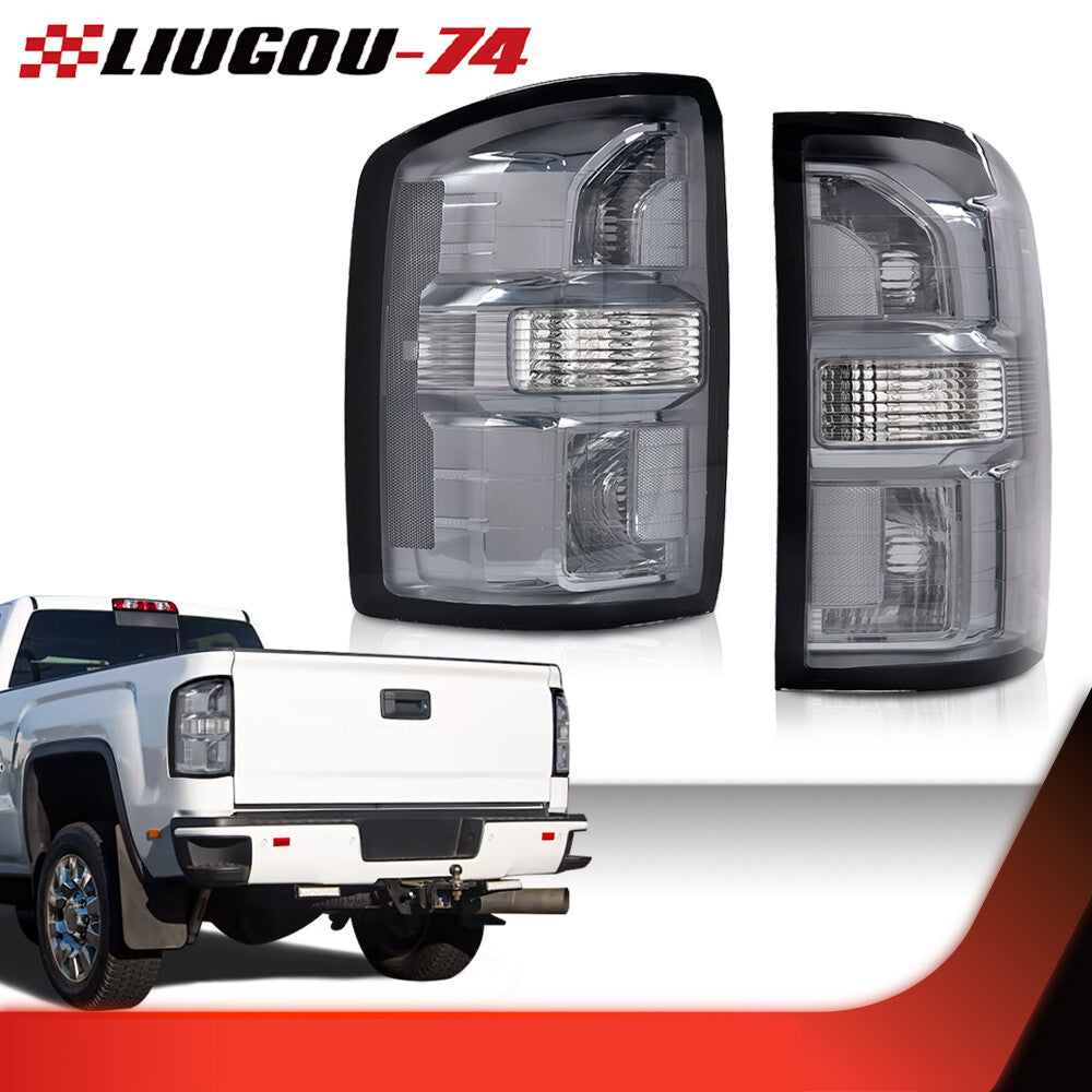 Suitable for 14-18 for GMC for Sierra 1500 2500 3500HD 1 pair of taillights and brake lights with smoke effect.