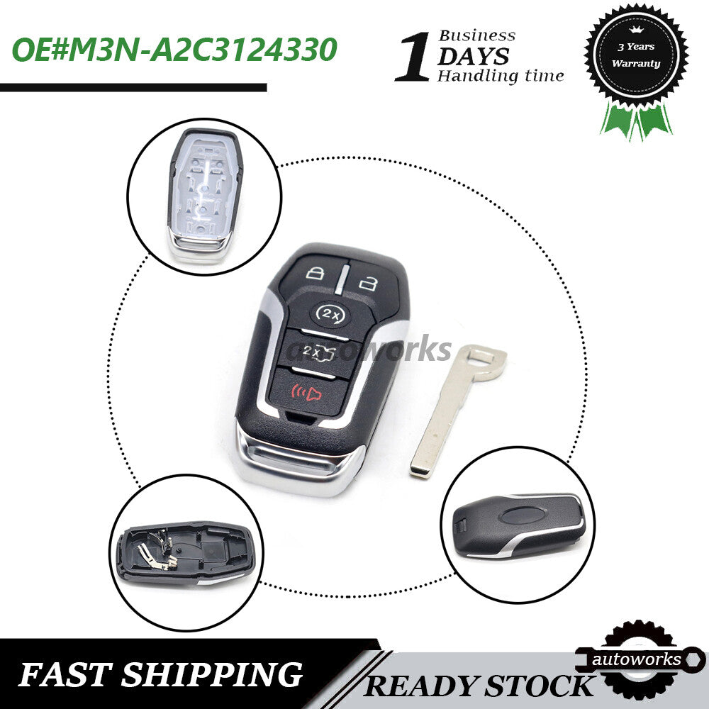 Remote Key Fob Uncut Shell Case for Ford Explorer Fusion Edge for Mustang 2015 2016