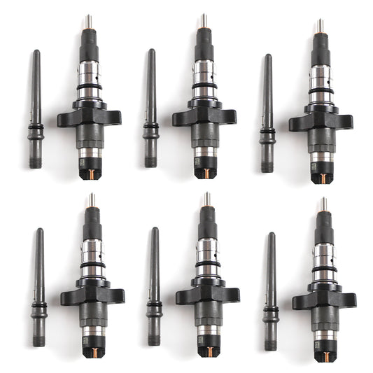 6x Diesel Injector w/ Connector Tube For 03-05 for Dodge for Ram 5.9L 0445120255