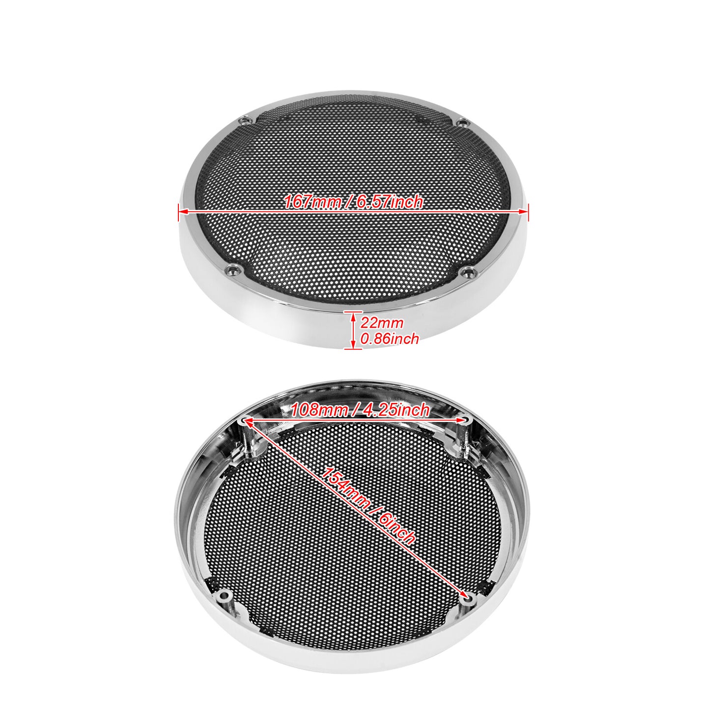 Chrome 6.5Saddlebag Lid Speaker Grill Cover for Harley Road Electra Glide 83-23