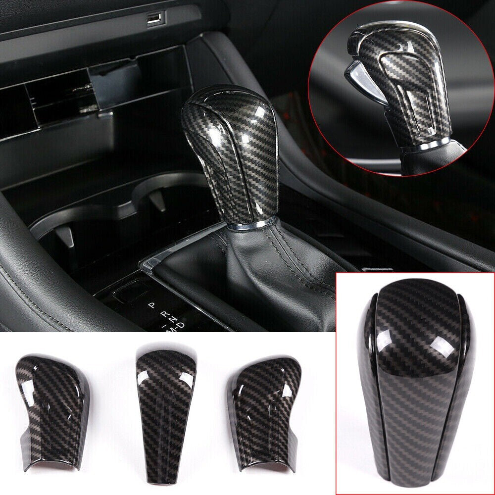 3pcs ABS Car Gears Gear Panel Gear Shift Knob Trim Cover for Mazda 3 2020-2022