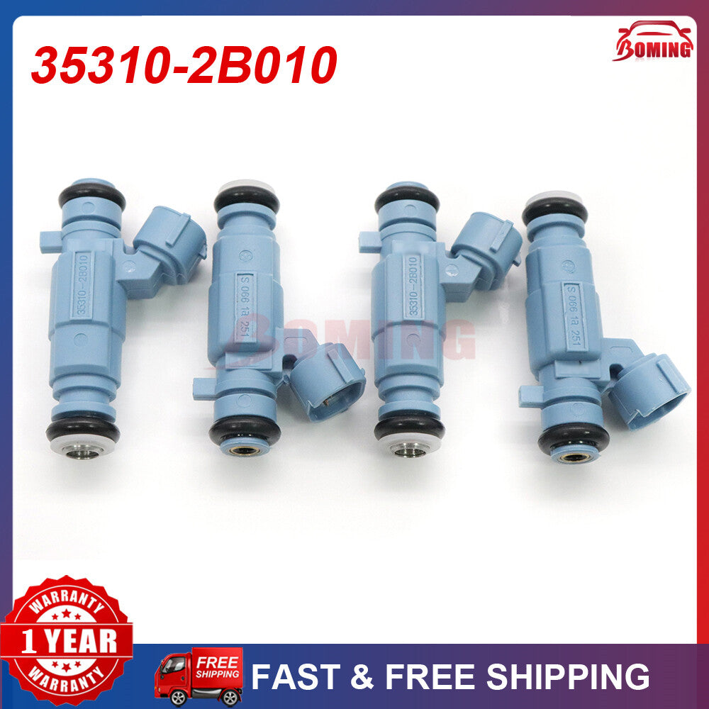 4-pack of new fuel injectors 35310-2B010 (353102B010) for Hyundai i20, i30, and for Kia .