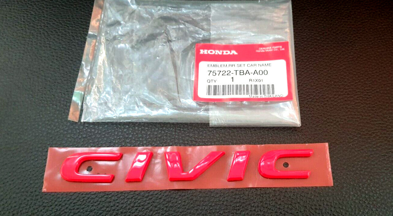 Civilian FC FK Red Embroidered Badge Applicable to Rear for Honda for Civic FC FK 2015-21
