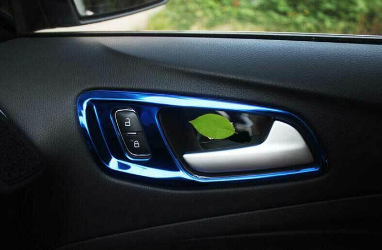 Blue Steel Inner Door Handle Cover Trim 4PCS Fit for Ford Escape Kuga 2013-2019