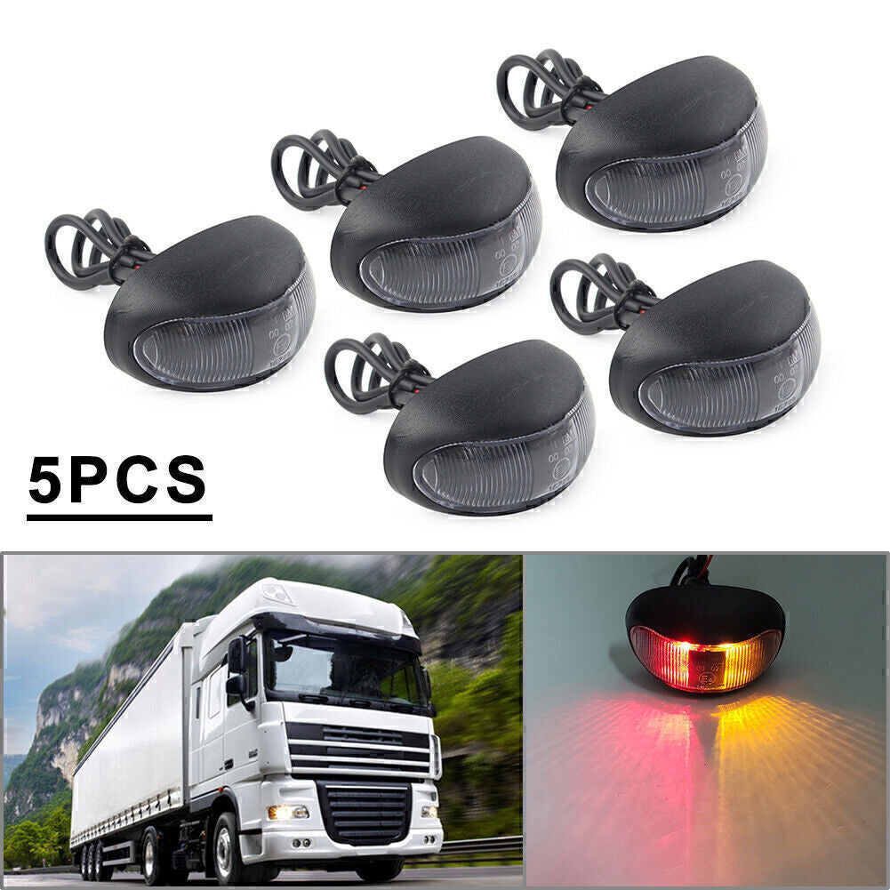 5pcs LED Side Marker Trailer Lights For Truck Trailer RV Boat