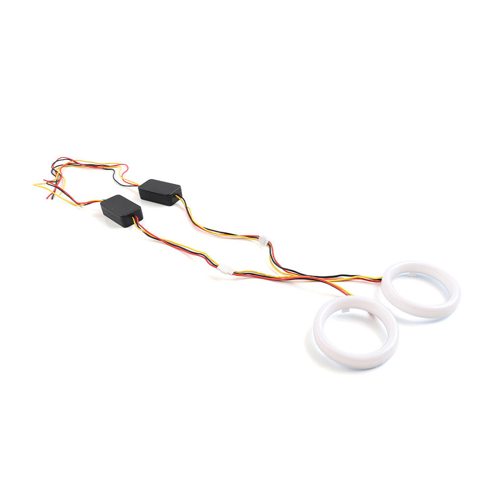 White Amber 100MM Switchback LED Angel Eyes Halo Rings Car Headlight Retrofit