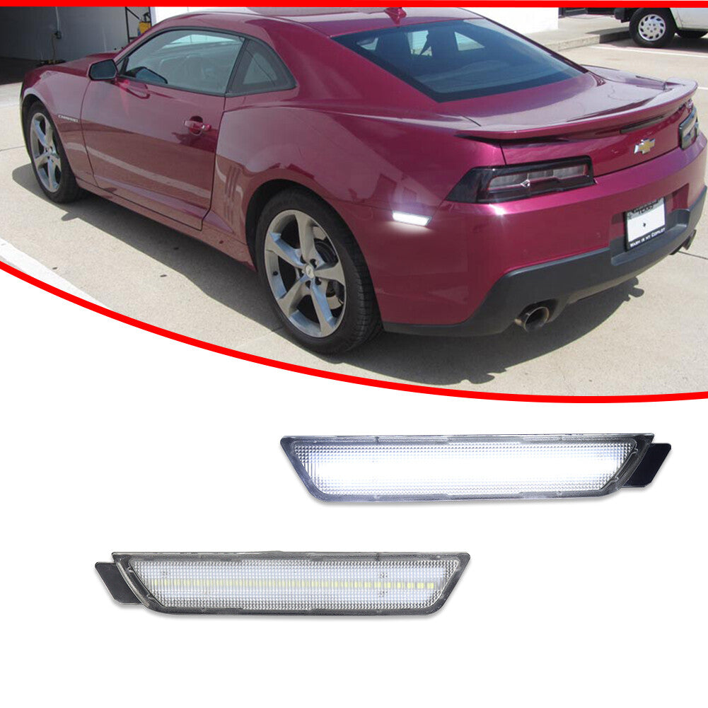Transparent white LED rear marker lights for 2010-15 for Chevrolet Camaro