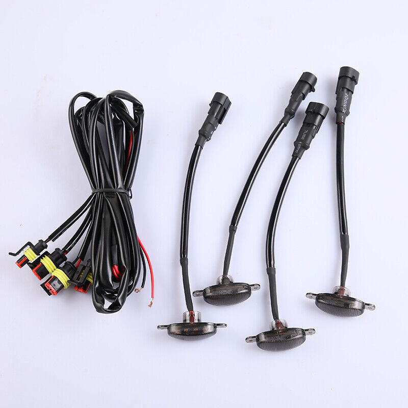 for Kia Soul 2020-2024 Front Grille smoke LED Light Style DRL Lamp trim
