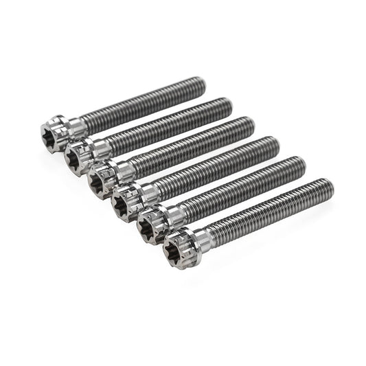 6pcs Bolts Torx Head Flange Screws M10x55mm For Motorcycle Bike Silver