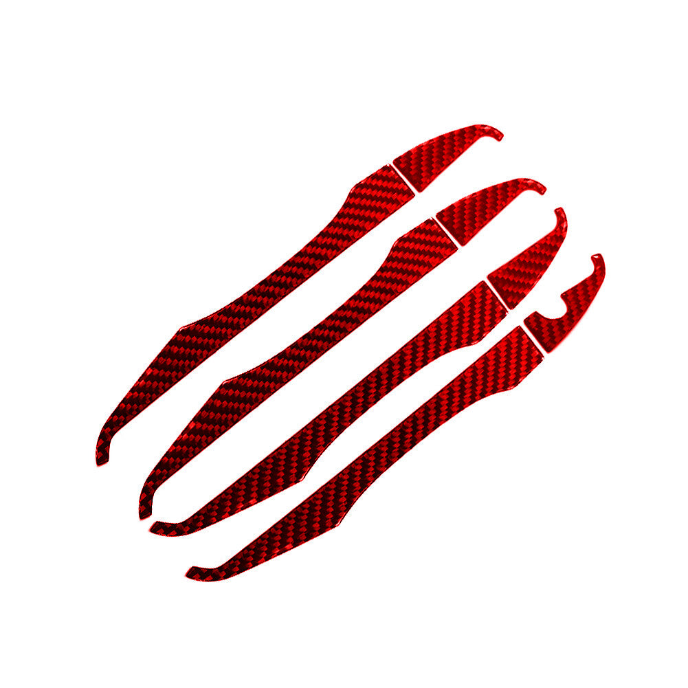 8x Red Carbon Fiber Door Handle Stickers Cover Trim for Toyota for Corolla 2014-2018