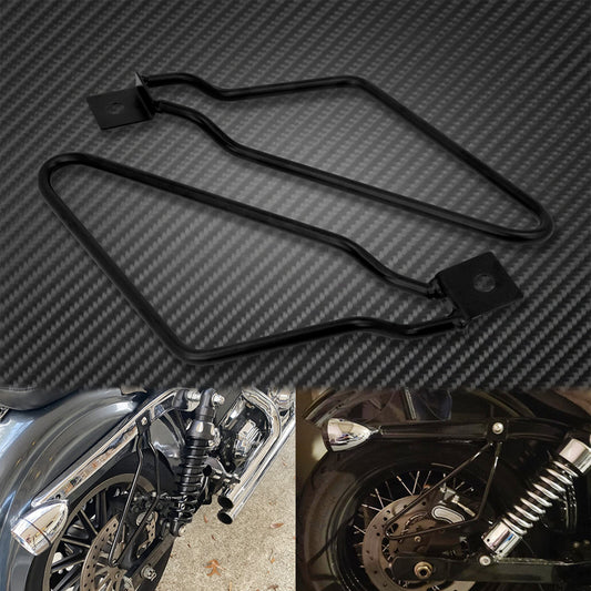 Black Saddle Bag Support Bars Mount Bracket Fit for Harley Sportster XL 883 Dyna
