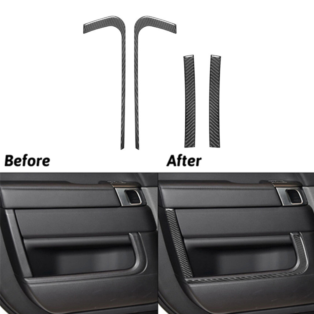 4Pcs Carbon Fiber Front Door Panel Cover Trim For Land for Range Rover Sport 2014-17