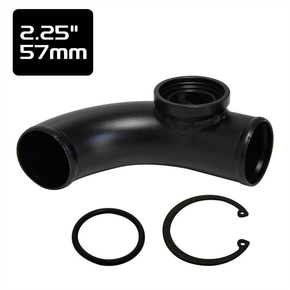 For SSQV SQV Blow Off Valve Tube Pipe 2.25 90 Degree Elbow Flange Adapter Black