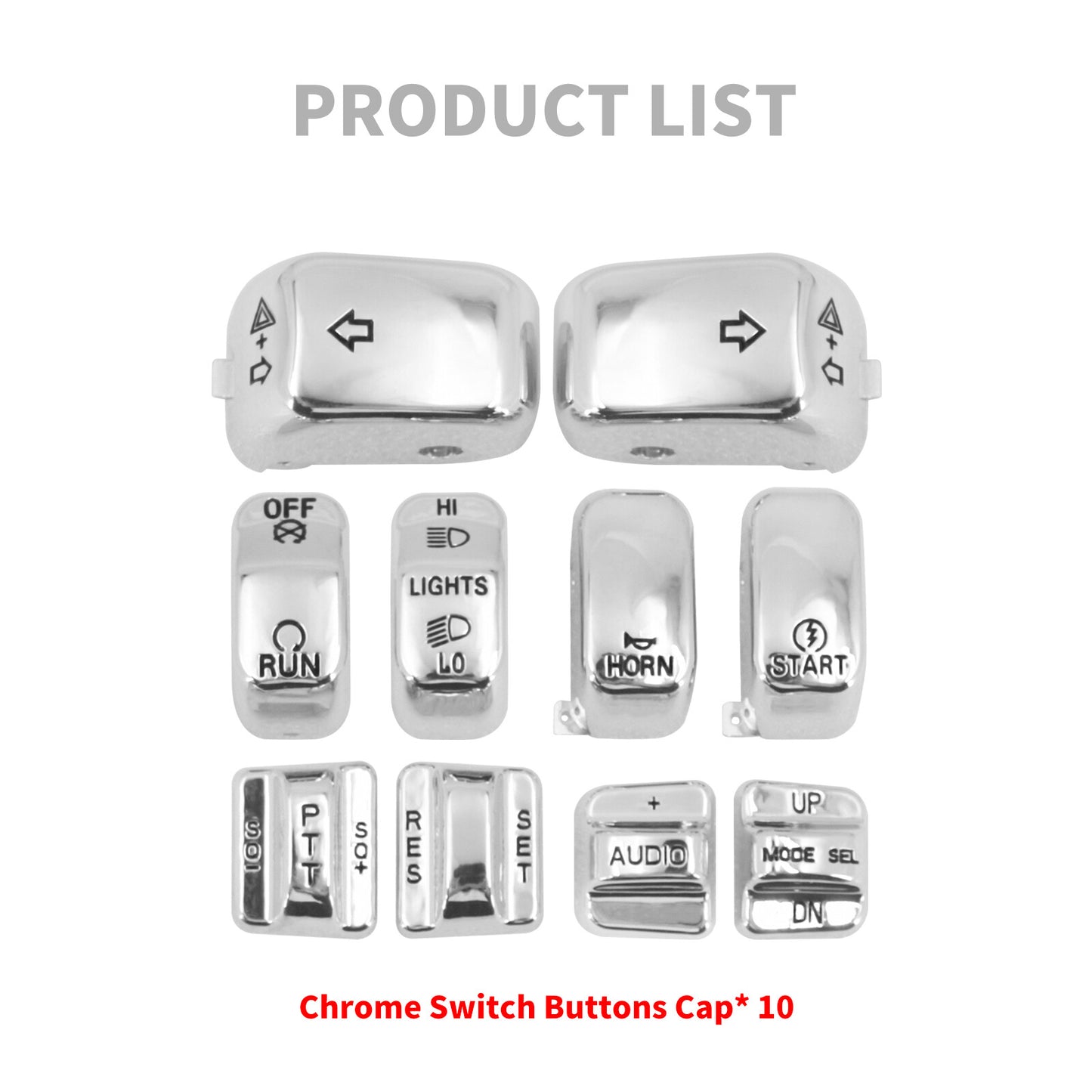 10x Replacement Control Switch Button Cap for Harley Touring Softail Dyna 96-13