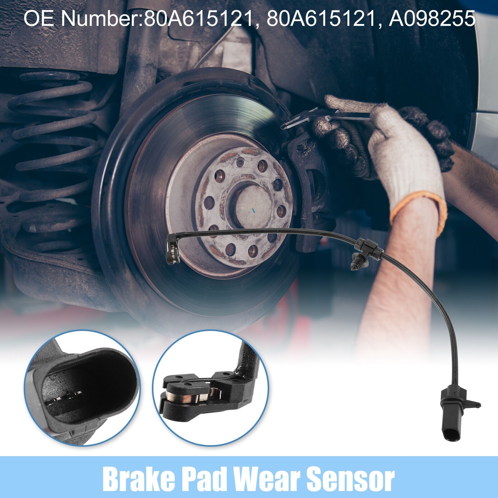 80A615121 Rear Brake Pad Wear Indicator Sensor Replace for Audi Q5 A6