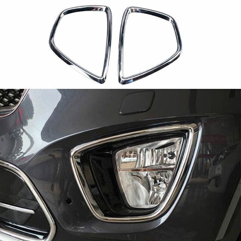 for Kia Sorento 2016-18 Chrome Front bumper Fog Light Lamp Frame Cover Trim 2PC