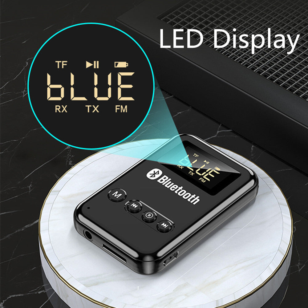 Wireless Bluetooth 5.0 Car Transmitter Receiver Stereo Audio Music Adapter Black
