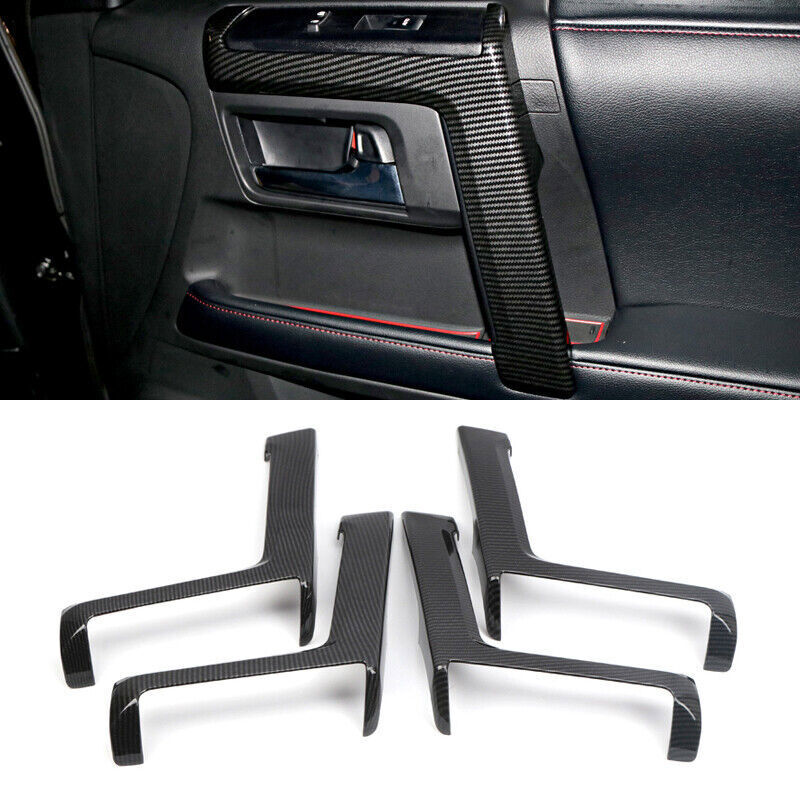 for Toyota 4Runner 2010-2023 Carbon Fiber ABS Inner Door Armrest Cover Trim 4Pcs