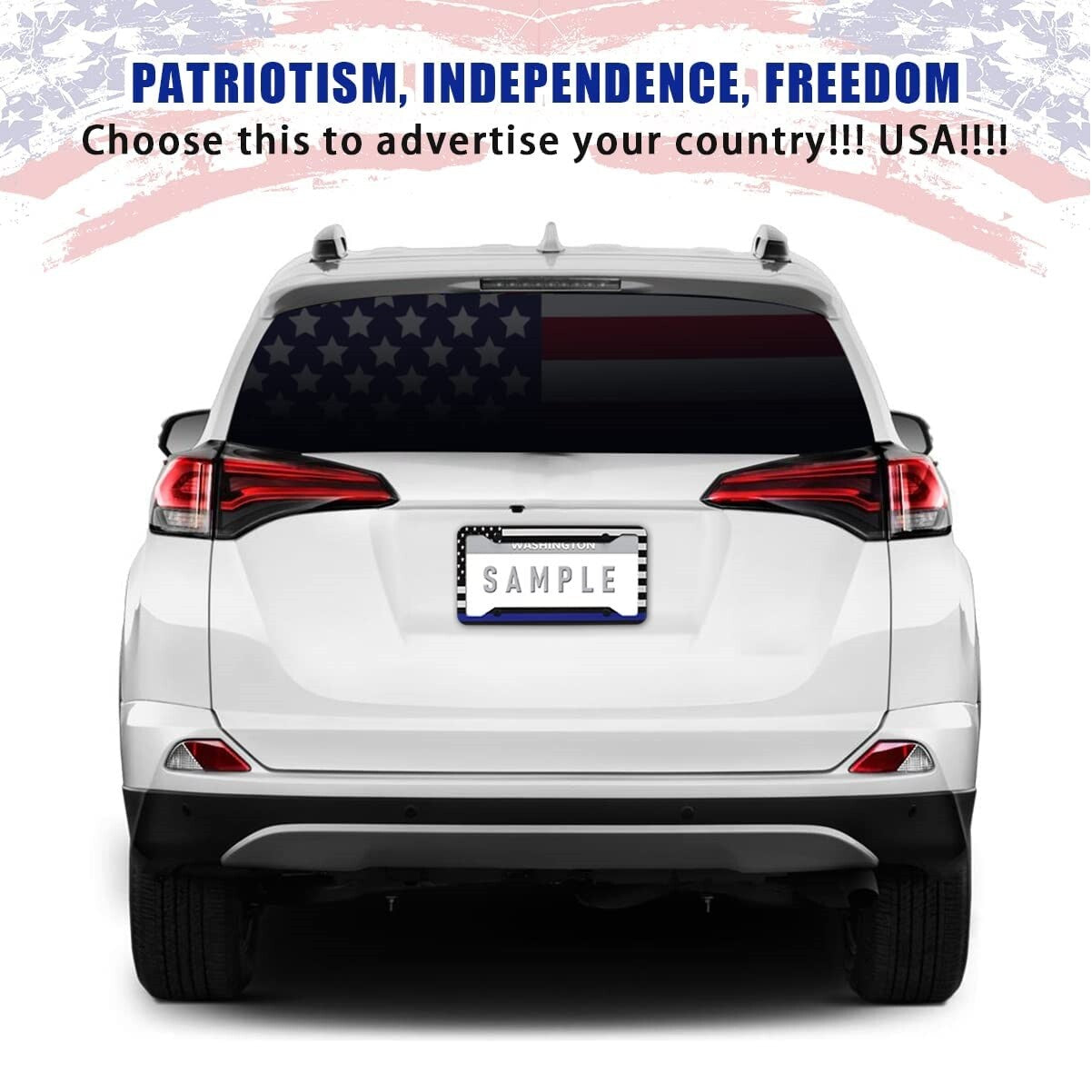 2X For Silverado 1500 US Flag Patriotic Car License Plate Frame Front Rear Cover