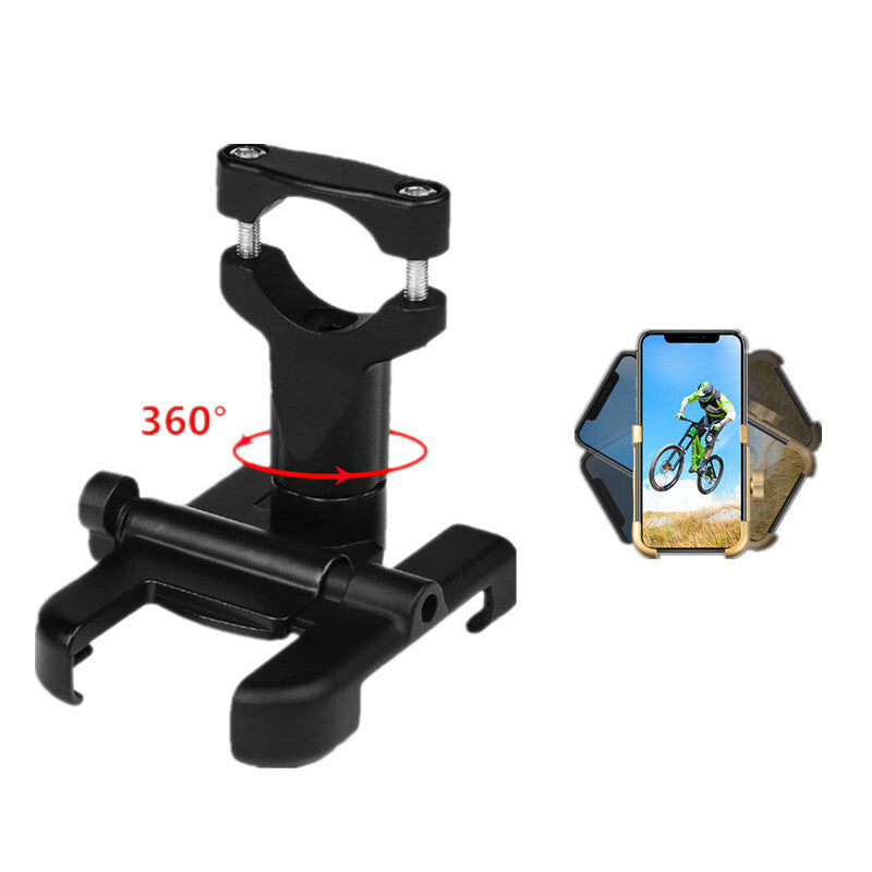 Motorcycle Handlebar Mobile 3.5-6.5 in Phone Holder Stand Aluminum Bracket Black