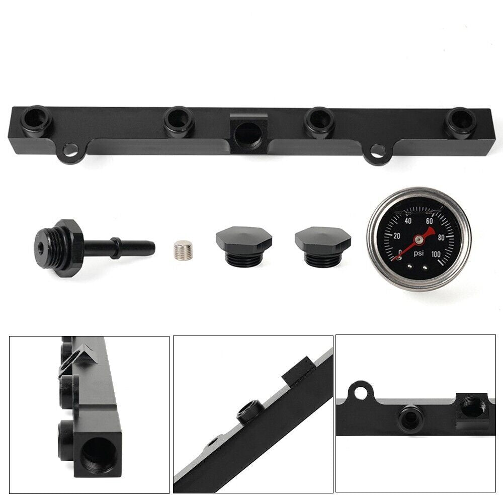 For K-Series K20/24 Rsx Engine High Flow Fuel Rail with 1/8NPT Gauge