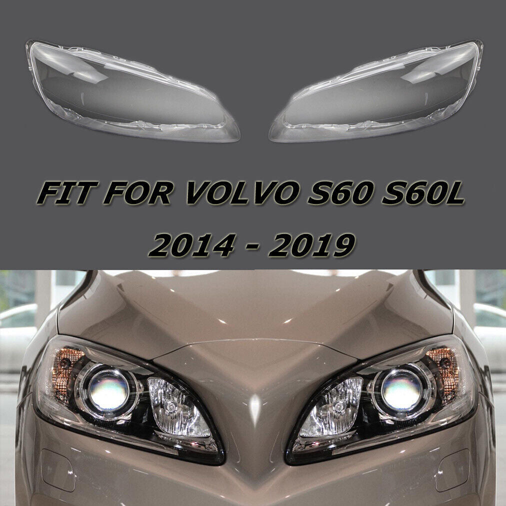 Front Clear Headlight Lens Headlamp Shell Cover Fit for Volvo S60 S60L 2014-2019