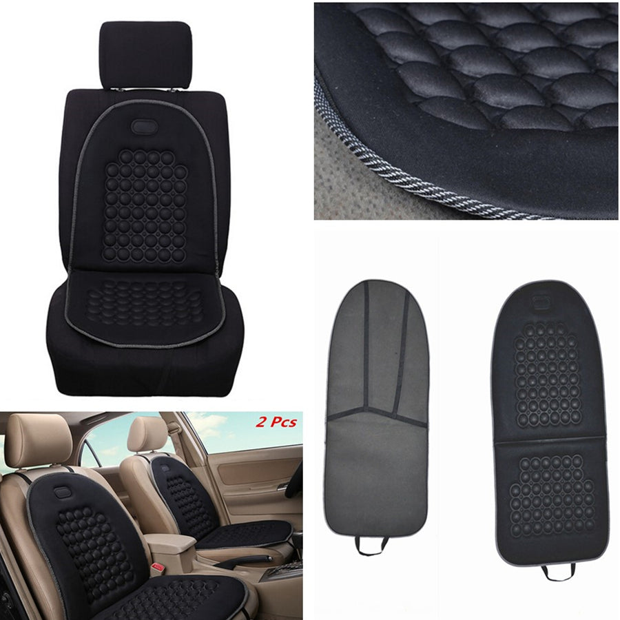 2 Pcs Car for Seat Cushion Black Massage Therapy Lumbar Support Foam Cushions Cover
