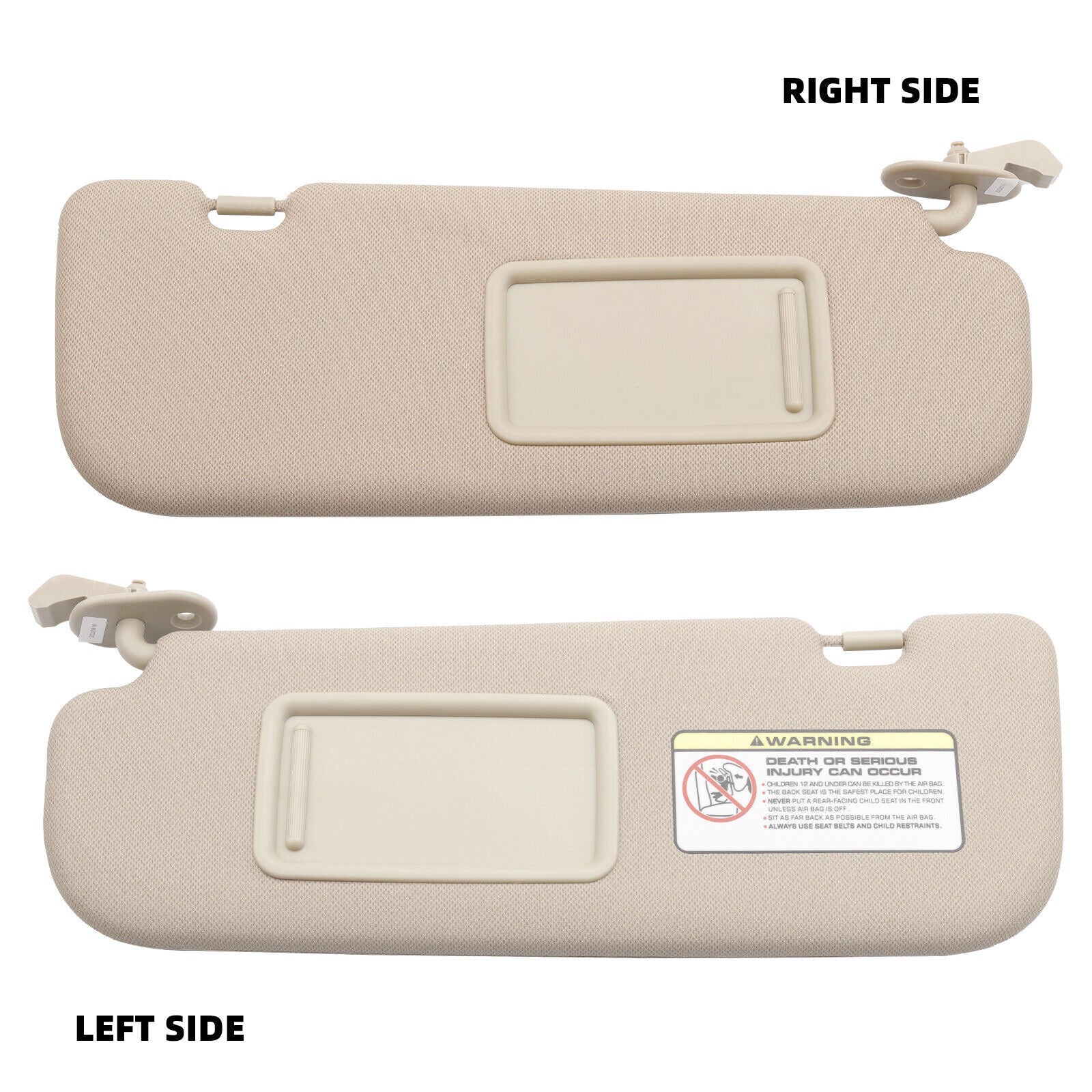 2PCS Beige LEFT RIGHT Sun Visor for Hyundai for Elantra 2015 SE 1.8L 852203X000TX
