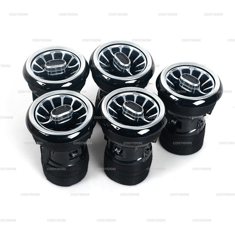 5-piece set of LED front AC air vent sockets and turbine trim for Audi TT 2007-2014