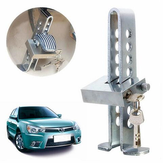 Car Stainless Steel Clutch Anti-Theft Security Brake Lever Throttle 8 Hole Lock