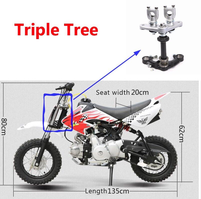Triple Tree handlebar riser mounting clips for Pit Dirt bicycles, Taodao DB10 CRF50
