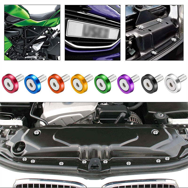 20Pcs Billet Aluminum Fender Bumper Washer Bay Dress up Bolt Screw Kit Titanium