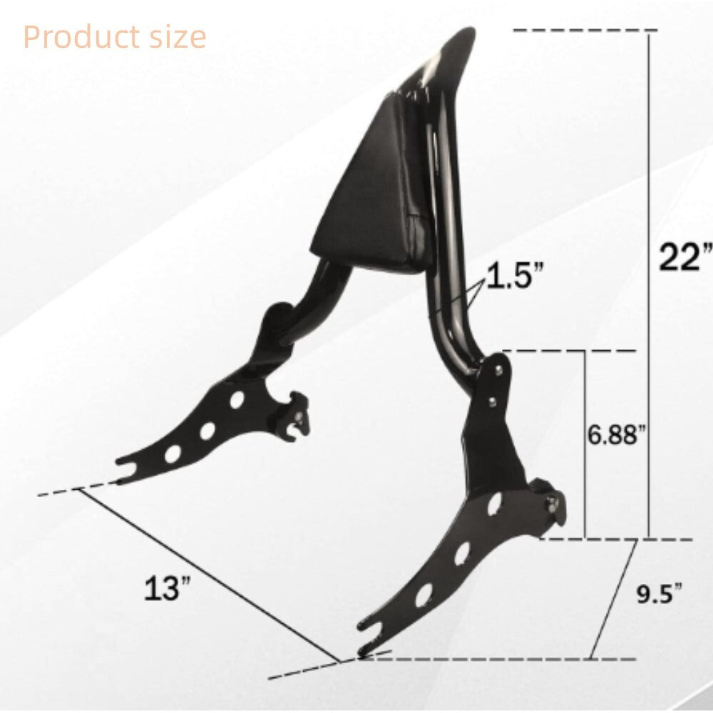 Black Sissy Bar Backrest Set for Harley Softail Breakout FXBR 2018-2019 Fat Boy