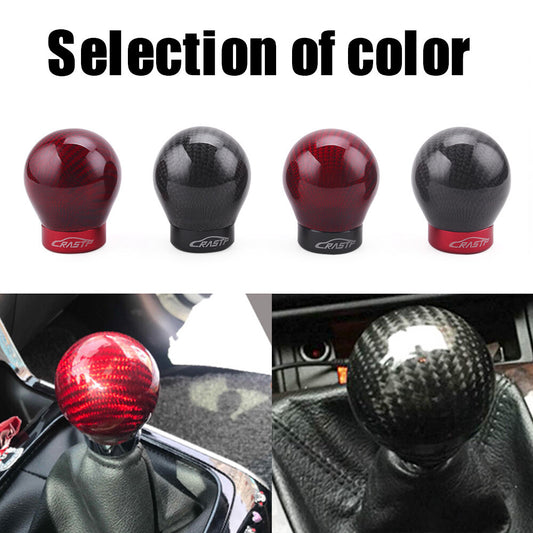 Black/Red Real Carbon Fiber Ball Manual Gear Shift Knob Shifter M8 M10 M12