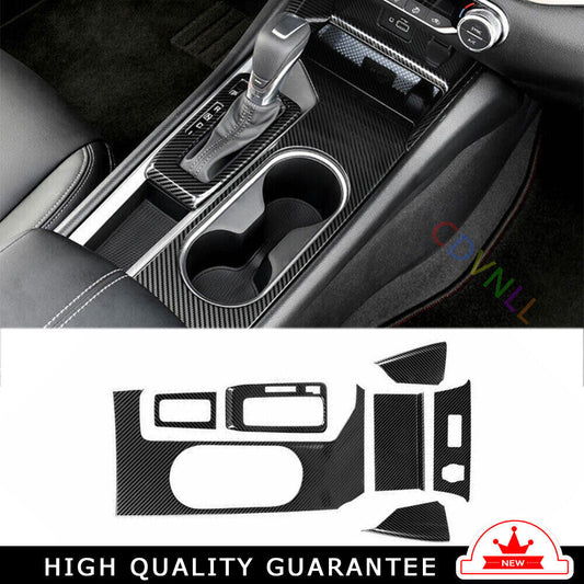 Console Gear Shift Frame Cover 6X Fit for Nissan Altima 19-22 Steel Carbon Fiber