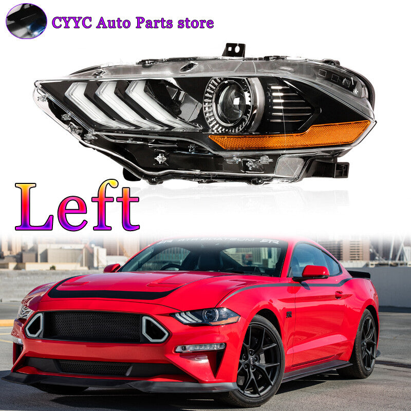 Left Full LED Headlights For 2018 2019 2020 for Ford for Mustang Projector Headlamp DRL