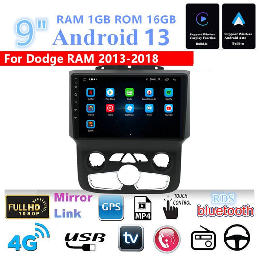 Android 13 Car Stereo Radio MP5 Player GPS Fit for Dodge for RAM 1500 2500 2013-2018