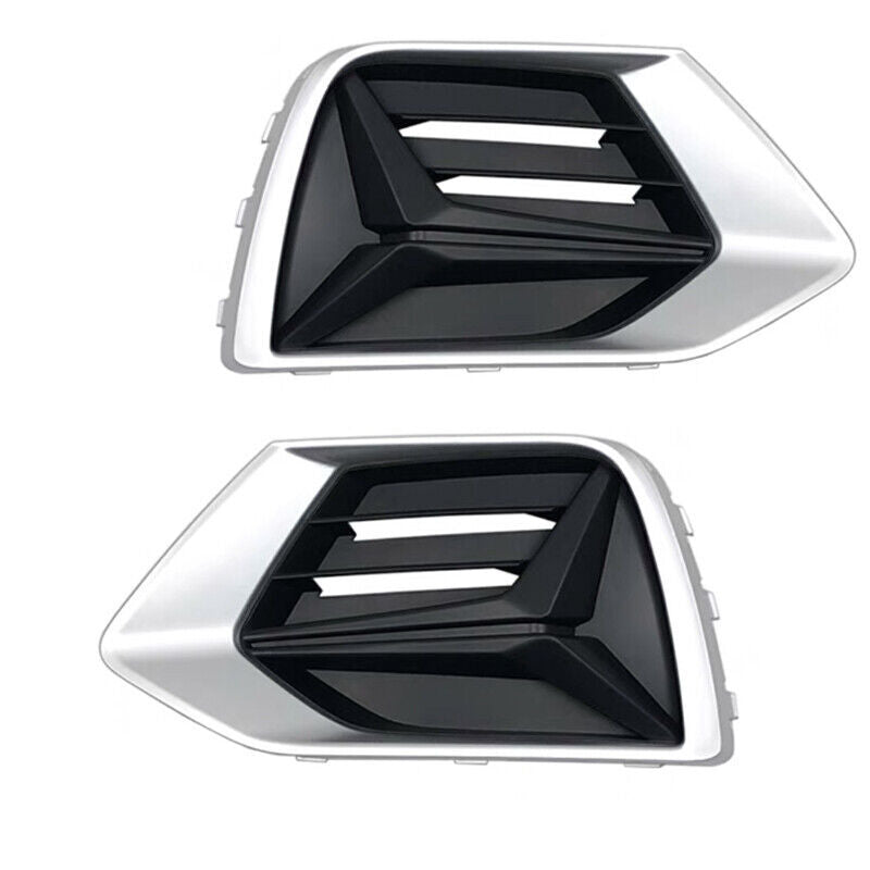 2Pcs for Audi Q3 2019-2022 Pair Front Bumper Grille Fog Lamp Fog Light Cover ABS