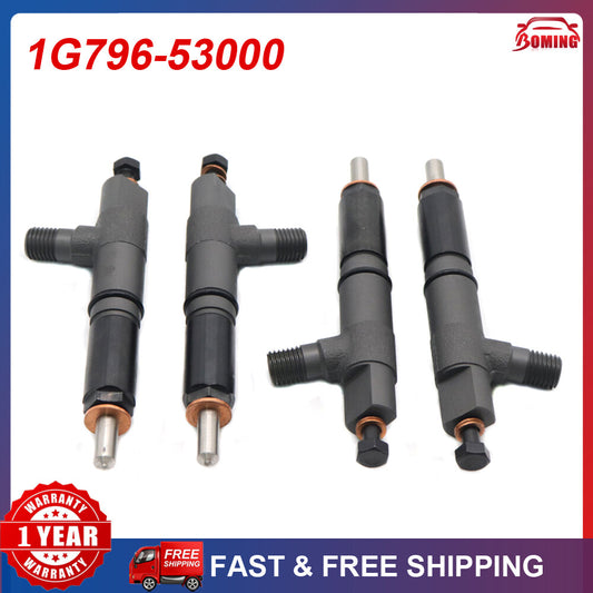 Four new fuel injectors for Kubota V2203 and V2403: 1G796-53000, 1G796-53001, 1G796-53002