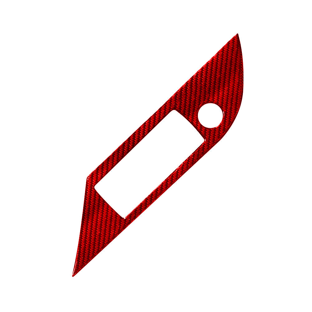 Red Carbon Fiber Driver Door Control Cover Trim for Toyota Hilux 2015-21 Type B