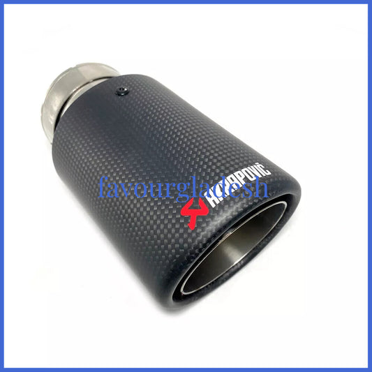 1PCS Akrapovic Glossy Carbon Fiber Exhaust tip 63-76mm Universal End Tail pipe