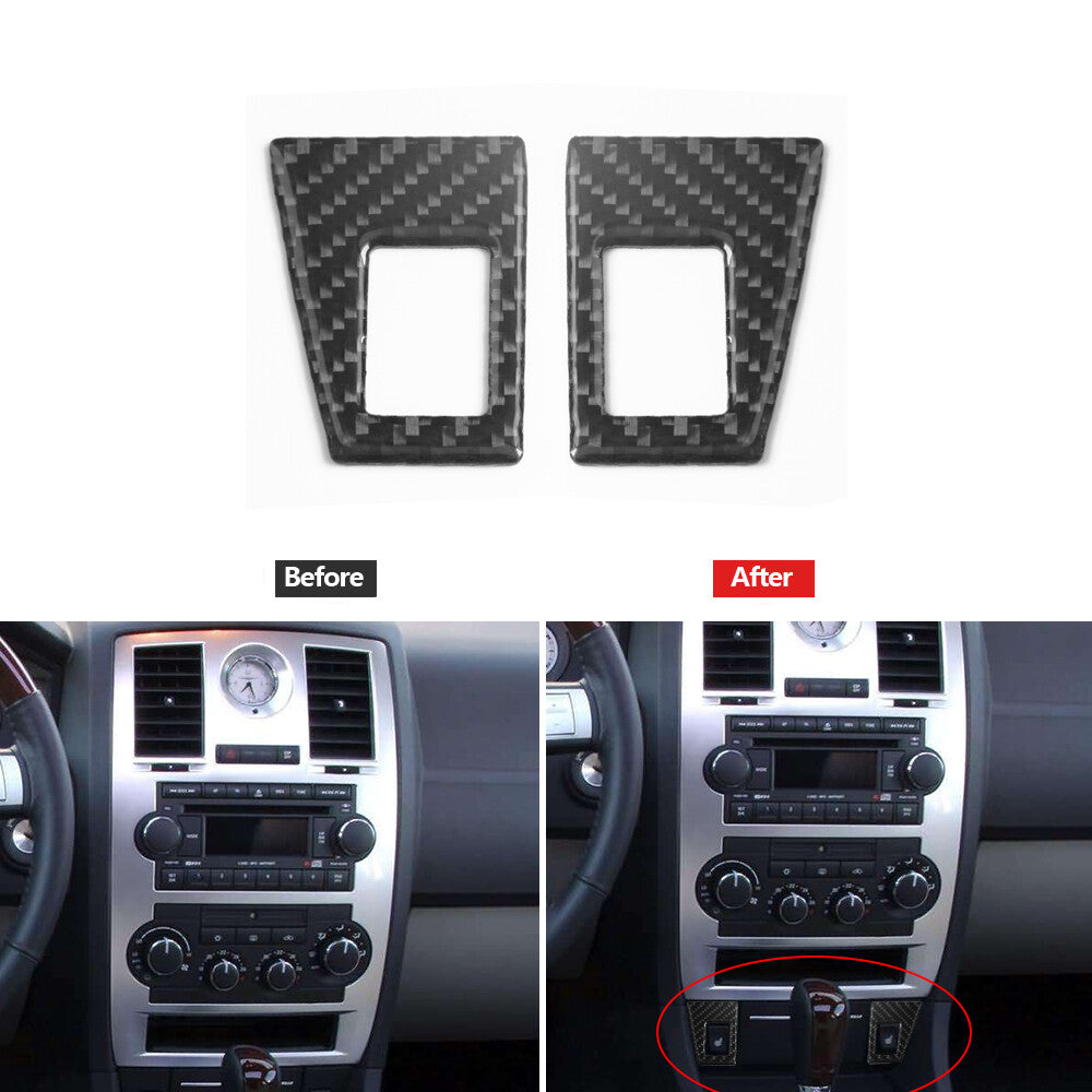 Carbon Fiber Below Radio With Heated for Seat Cover Trim for Chrysler 300 2005-2007