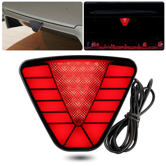 F1 Style Triangle LED Rear Strobe Flash Tail Pilot Brake Stop Light Universal US