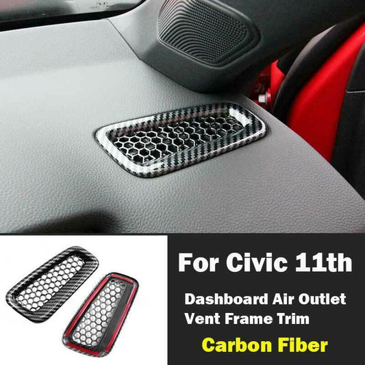 for Honda for Civic 11th 2022+ Carbon Fiber Dashboard Side Air Vent Outlet Frame