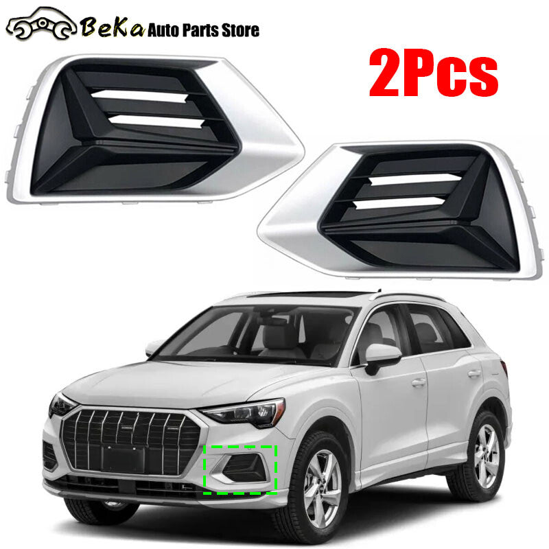 Suitable for Audi Q3 2019 - 2020 - 2022 ABS front bumper grille fog light covers
