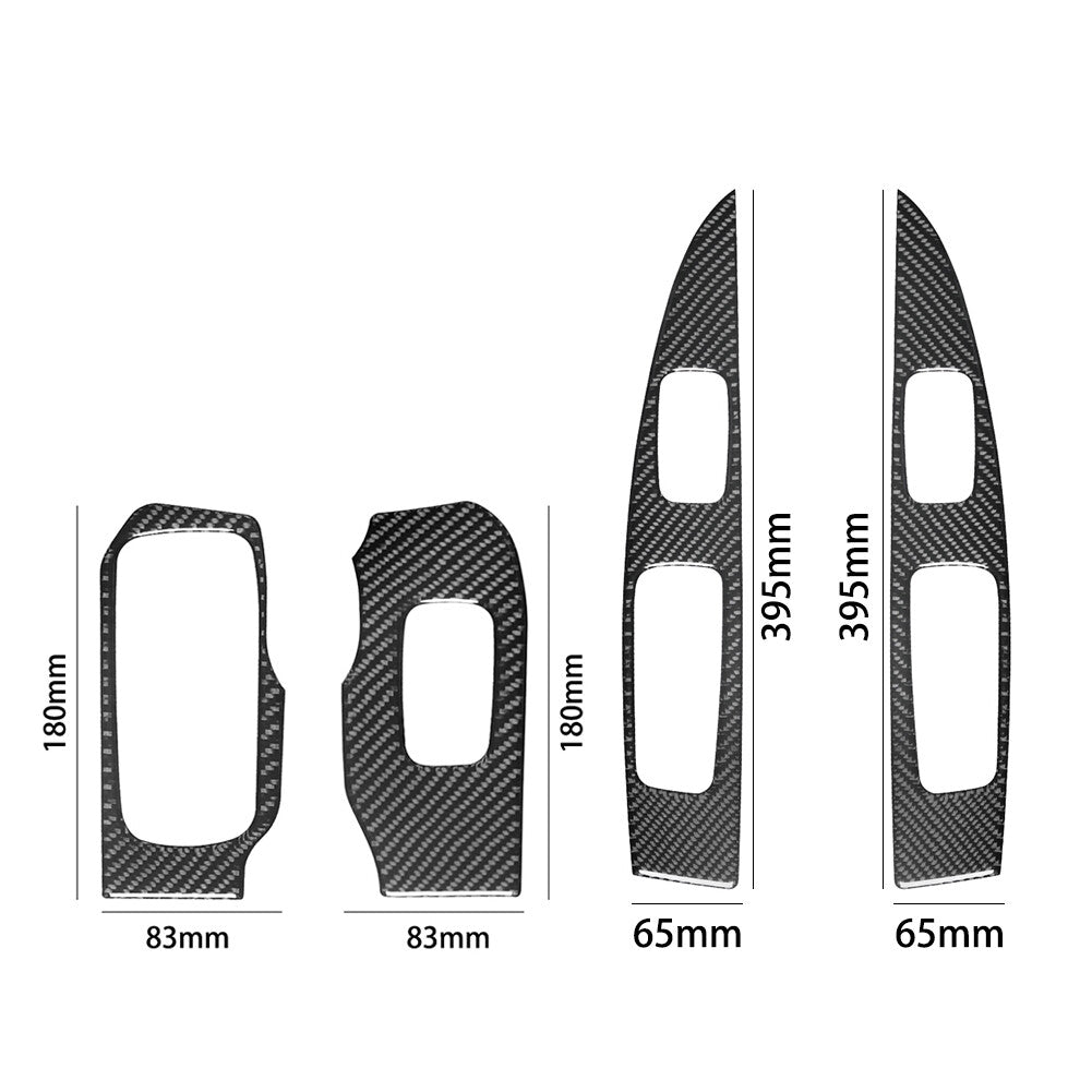 4Pcs Carbon Fiber Window Control Panel Cover Trim for Ford Fiesta 2011-2015