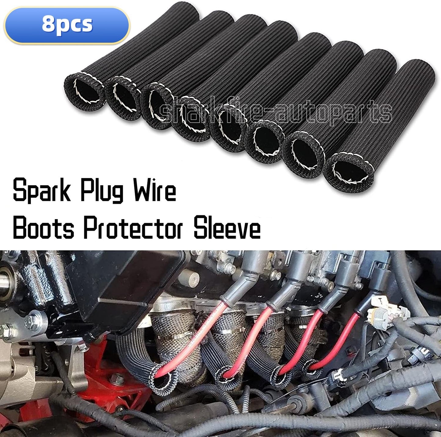8-piece spark plug thread shoe protective cover heat insulation package