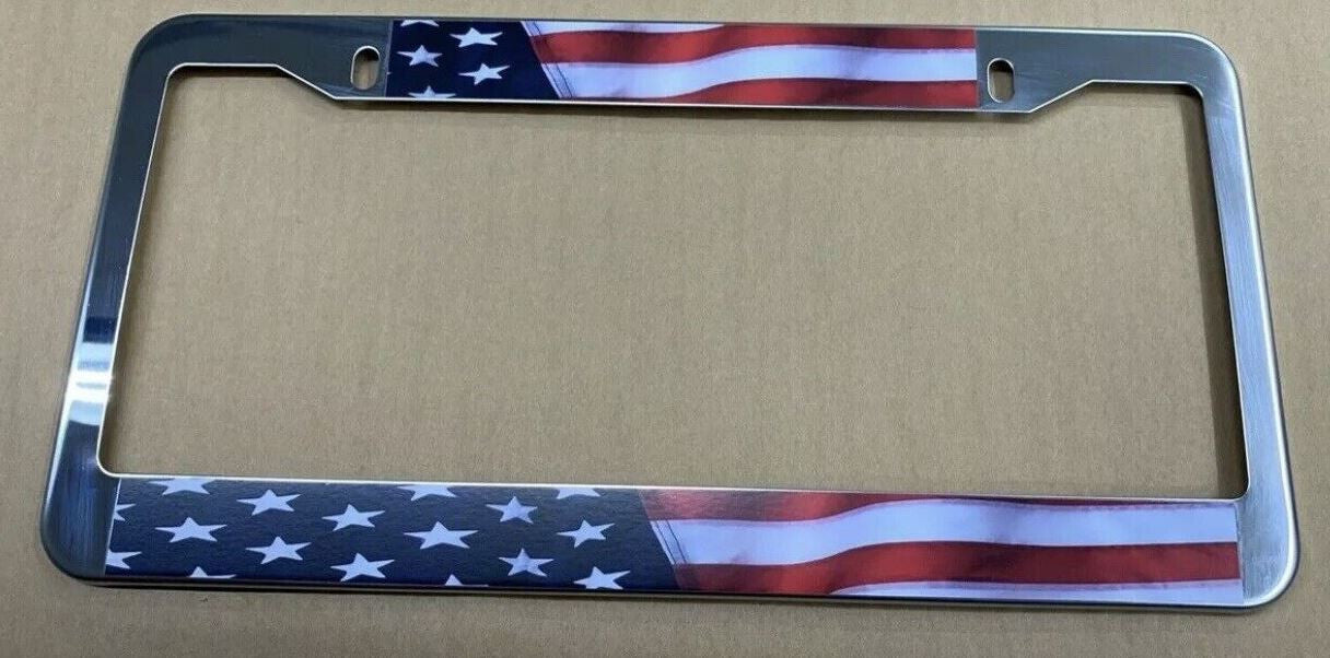 Car license plate cover, frame cover, rear trunk with American flag chrome plating suitable for Honda 1x