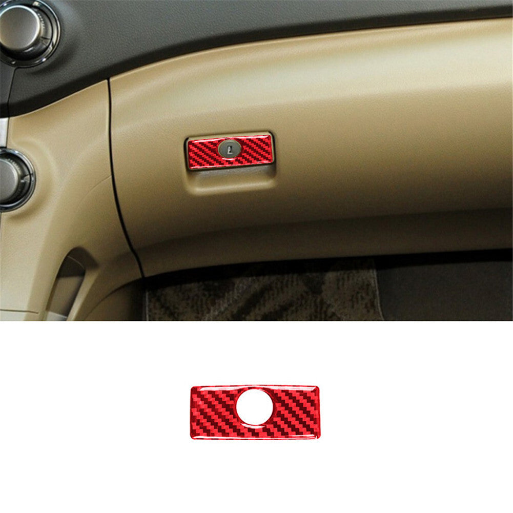 Red Carbon Fiber Glove Box Switch Cover Trim for Toyota Highlander 2008-2013
